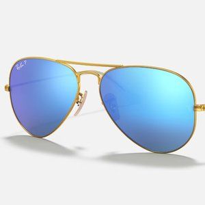 RAY-BAN AVIATOR FLASH LENSES - Polarized Blue